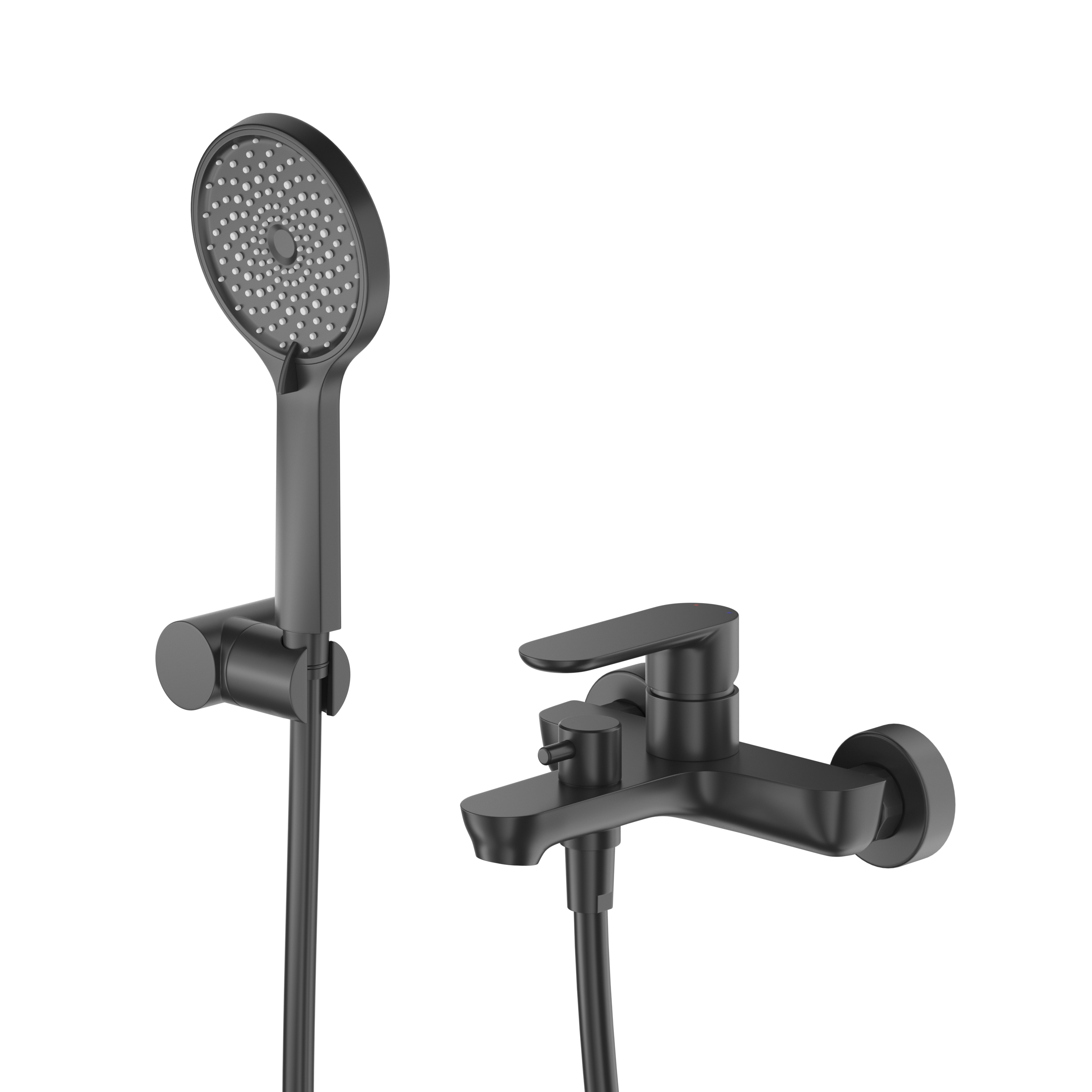 NOVA Set Baterie de Cada/Duș, Negru Mat